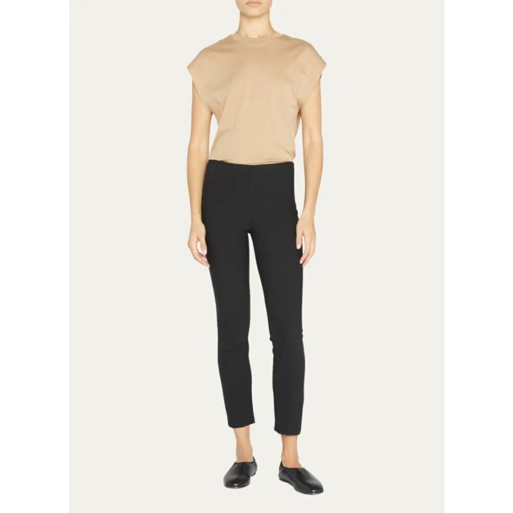 Vince cropped black pull on pants skinny fit size large Q25
